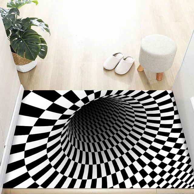 3D Vortex Illusion Carpets Entrance Door Floor Mats Non-slip Rugs Home  Decor