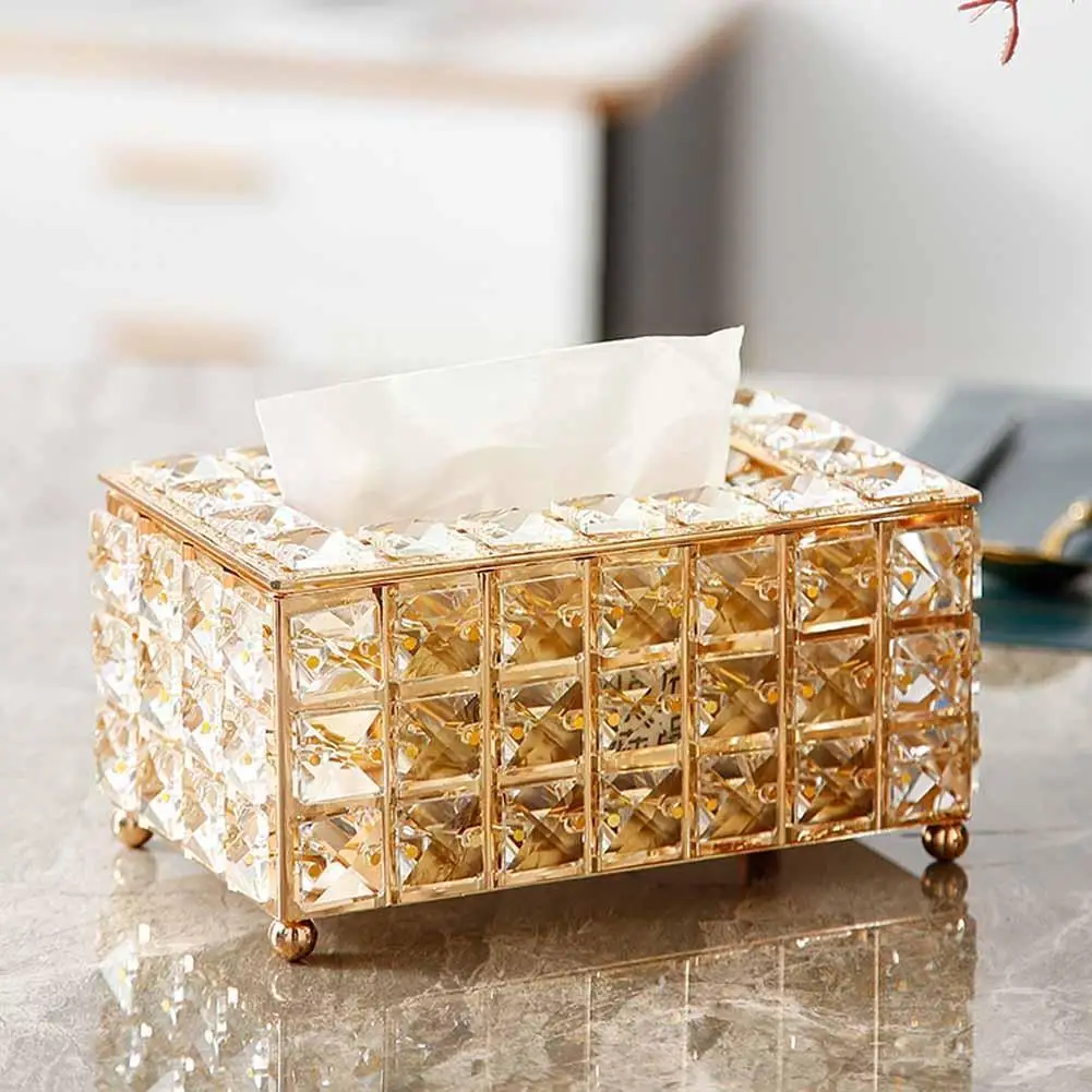 

Xinkua Nordic-style Living Room Light Luxury Crystal Box Tissue Home Simple Paper Storage Napkin Y8o0