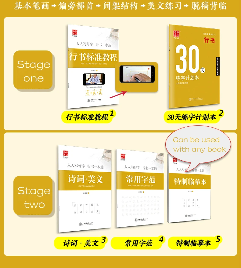 Tian Yingzhang Harte Stift Praxis Copybook Laufende Regelmäßige Skript Kalligraphie Copybook Immer Begann Technik Tutorial Buch – Detail 9