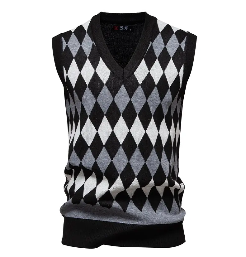 Herren Business Casual Strickweste Ärmellose Pullover-Weste Leichte V-Ausschnitt Anzugweste Business Casual Pullover – Detail 8