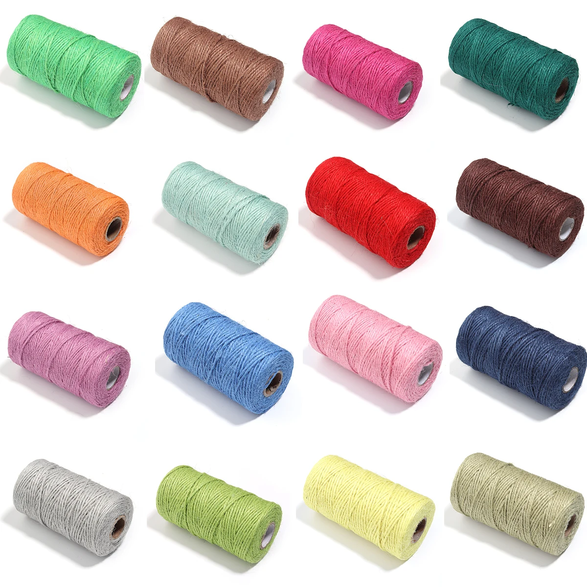 Color Jute Twine Braided Burlap Strings Hemp Cords 100M/roll For DIY Wedding Party Home Decoration Wrapping Handmade Supplies