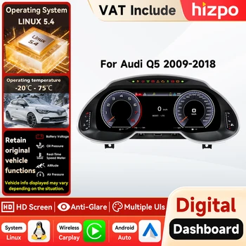 Hizpo 12.3'' Panel de Instrumentos Digital para Auto con Linux 5.4 para Audi Q5 2009-2018, Velocímetro LCD, Carplay 1