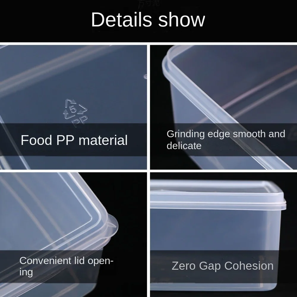 Resuable Transparent Storag Box Rectangular Multifunctional Kitchen Storage Box Food Grade Food Sealed Case Kitchen Organizer 3