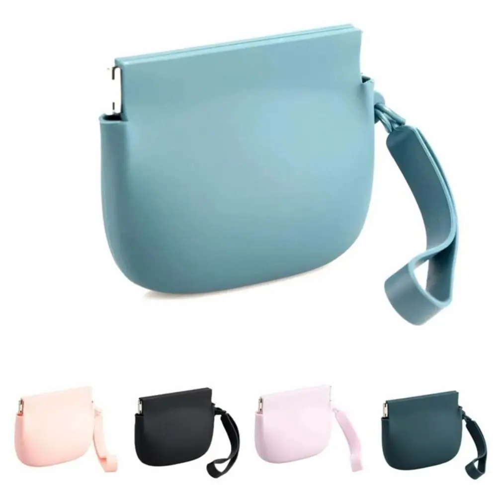 With Lanyard Silicone Coin Purse Wallet Waterproof Solid Color Mini Makeup Bag Handbag Jewelry Packing Bag Simple Money