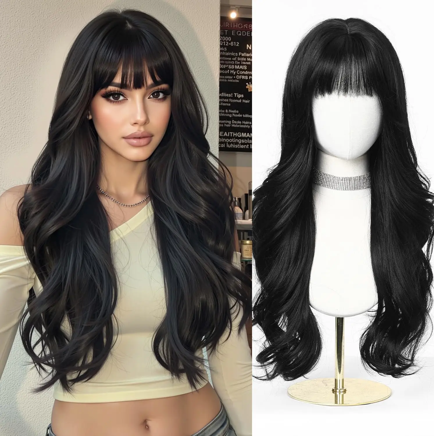 Wine Red Synthetic Wig, Big Wave Wig, Halloween Cosplay Role-Playing, Daily Wear, High-Temperature Silk Wig Cap.