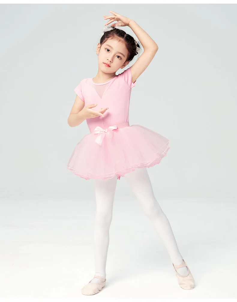 Mädchen rosa Ballett Tutu Rock Kleinkind Bogen Tanzrock ziehen auf Ballett rock 4-lagiger Rock für Kinder Soft Mesh Rock für Trikots – Detail 14
