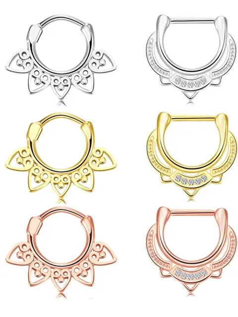 Set 5 Anelli Per Piercing Naso - Acciaio Chirurgico 316L, Misure 6-16 Mm, Multicolore - Foto 10