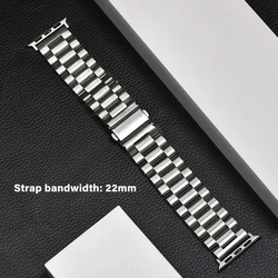 Stylish Women's Slim Stainless Steel Watch Bracelet Strap for 42mm Series 11 10 (Sliver  W22mm)