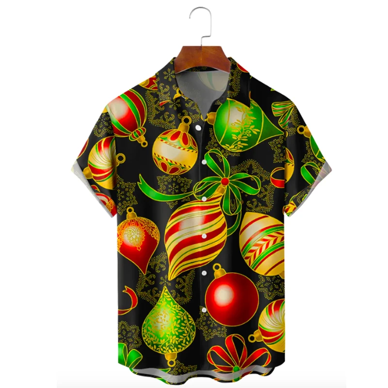 Molilulu Men's Men's Christmas Day Creative Design Pattern Short Sleeve