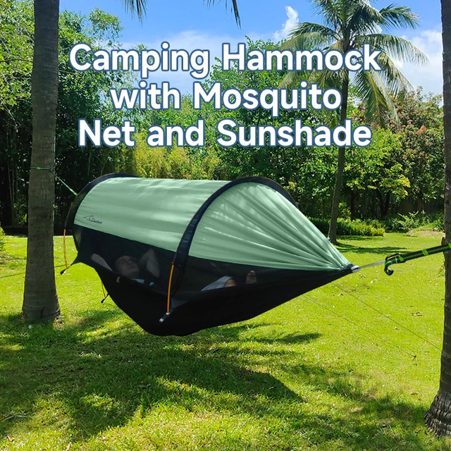 Outdoor Large Hammock with Mosquito Net 2 Person Lightweight Hammocks for Backpacking Backyard Hiking Camping
