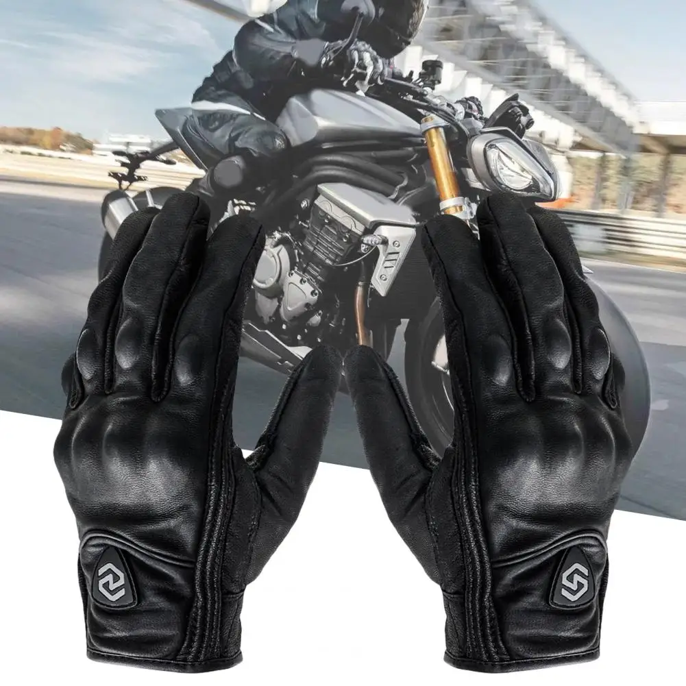 

Ridding Gloves 1 Pair Useful Touch Screen Skin-touching Solid Color Anti-collision Ridding Gloves for Gym