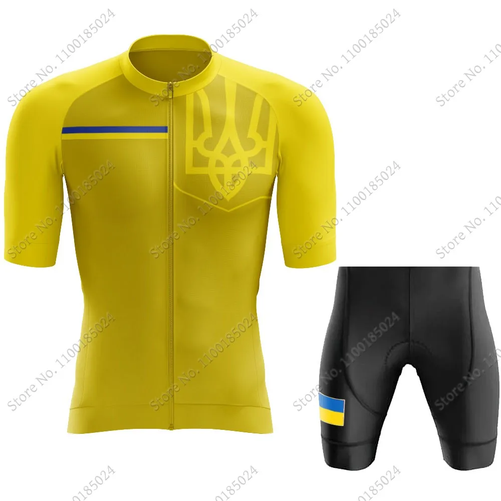 Cycling Jersey Set Men Cycling Clothing Road Bike Shirts Suit Bicycle bib Shorts MTB Maillot Cyclisme For Ukraine National Team
