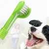 Pet Toothbrush Kit Dental Care Three-head toothbrush Finger Toothbrush Teeth Care Dog Cat Cleaning Mouth Dog Toothbrush Kit 2