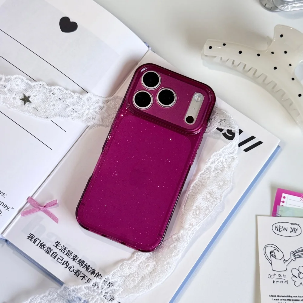 Multicolor Bling Glitter Clear Phone Case with Camera Protection and Soft TPU Bumper Cover