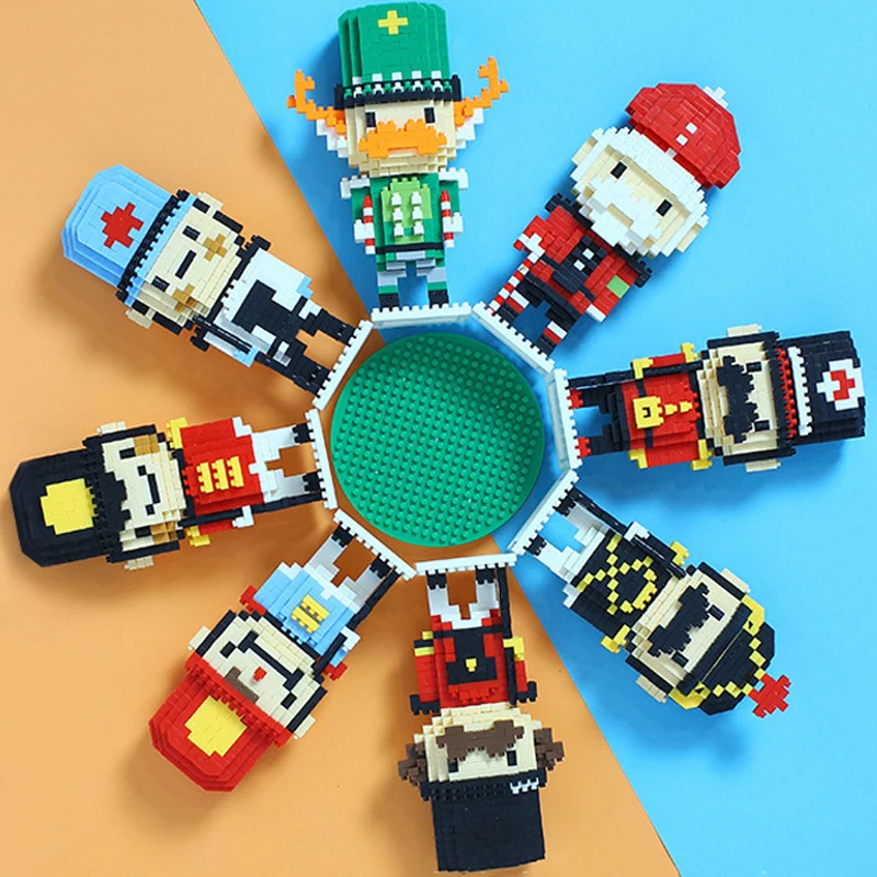 

Christmas Nutcracker Soldier Puppet Model Building Blocks Germany Classic Fairy Tale Figures Bricks Assemble Toys Children Gift