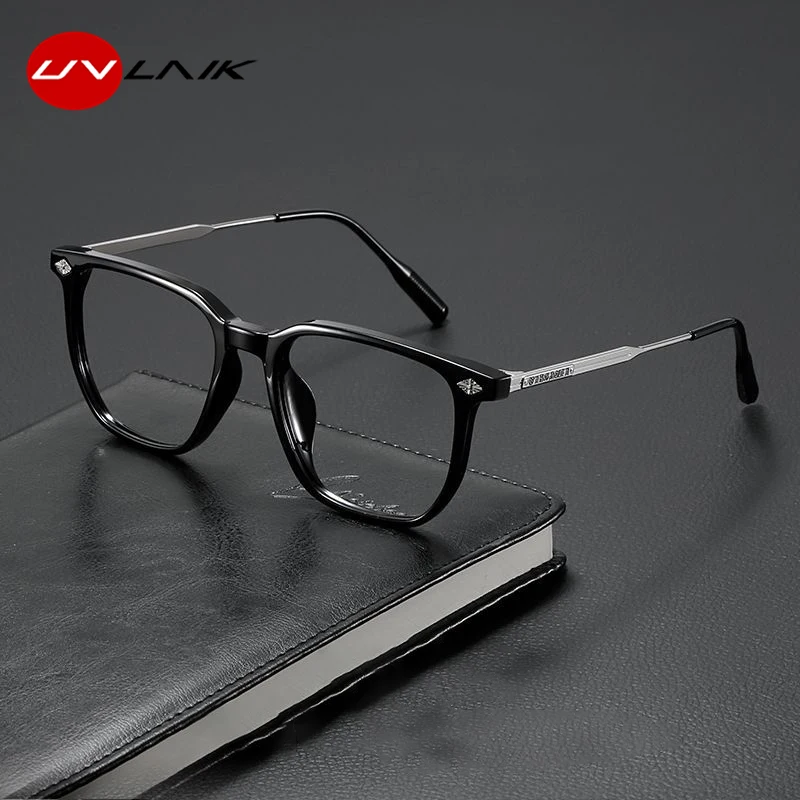 Fashionable Anti Blue Light Square Eyeglasses - Unisex Business Optical Eyewear with Large Frame