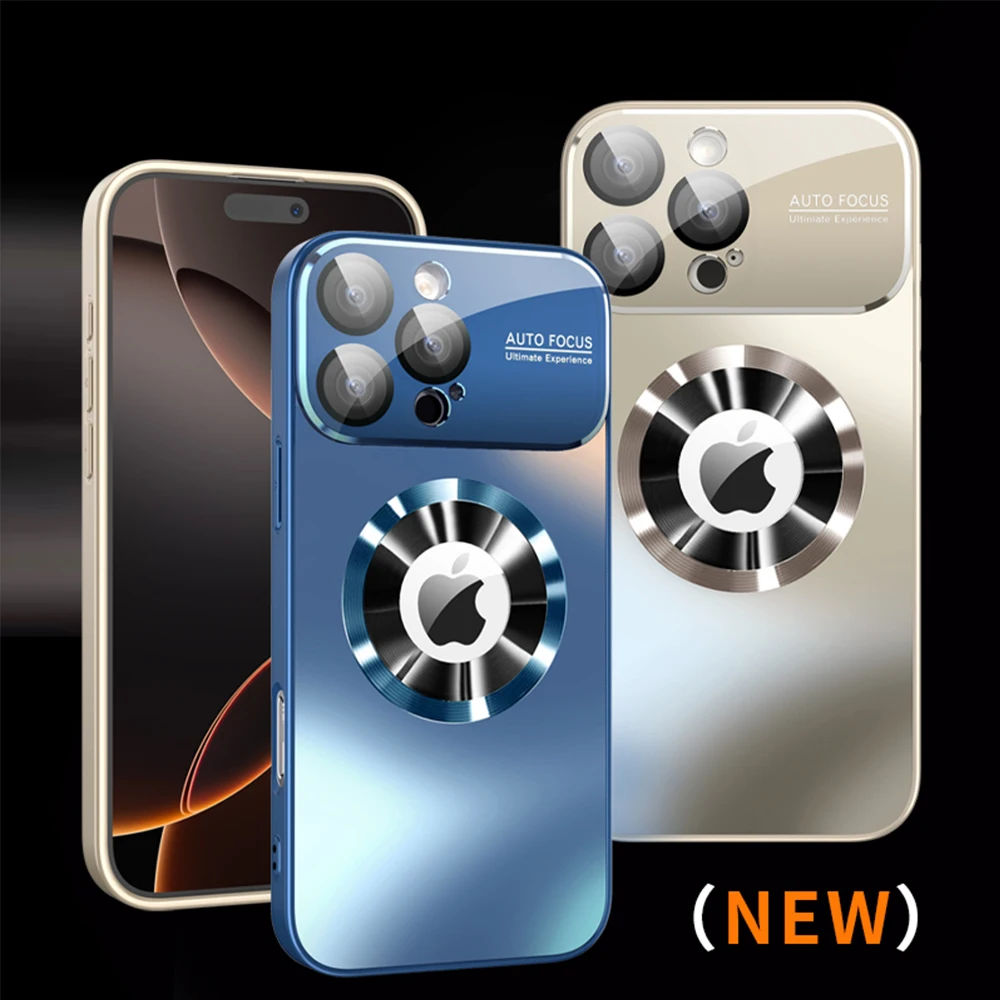 Titanium Metallic Luxury Matte Case with AG Glass Full Lens Protector Cover