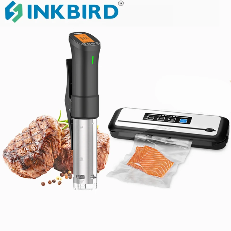 INKBIRD Wi-Fi Sous Vide Immersion Circulator Vacuum Slow Cooker with LCD Digital Accurate Control Vacuum Sealer Sealing Machine wancle vacuum sous vide cooker ipx7 waterproof heater immersion circulator slow cooker with digital display reservation function