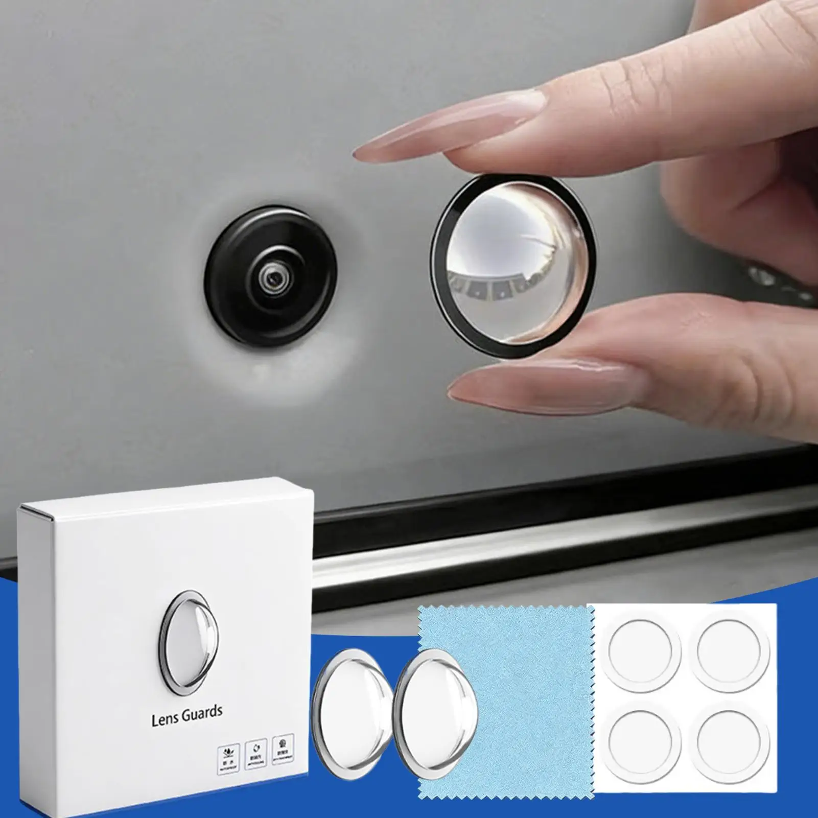 Clear Waterproof Adhesive Covers for Car Backup Camera - 2-Piece Set for Vehicle, Truck, and RV