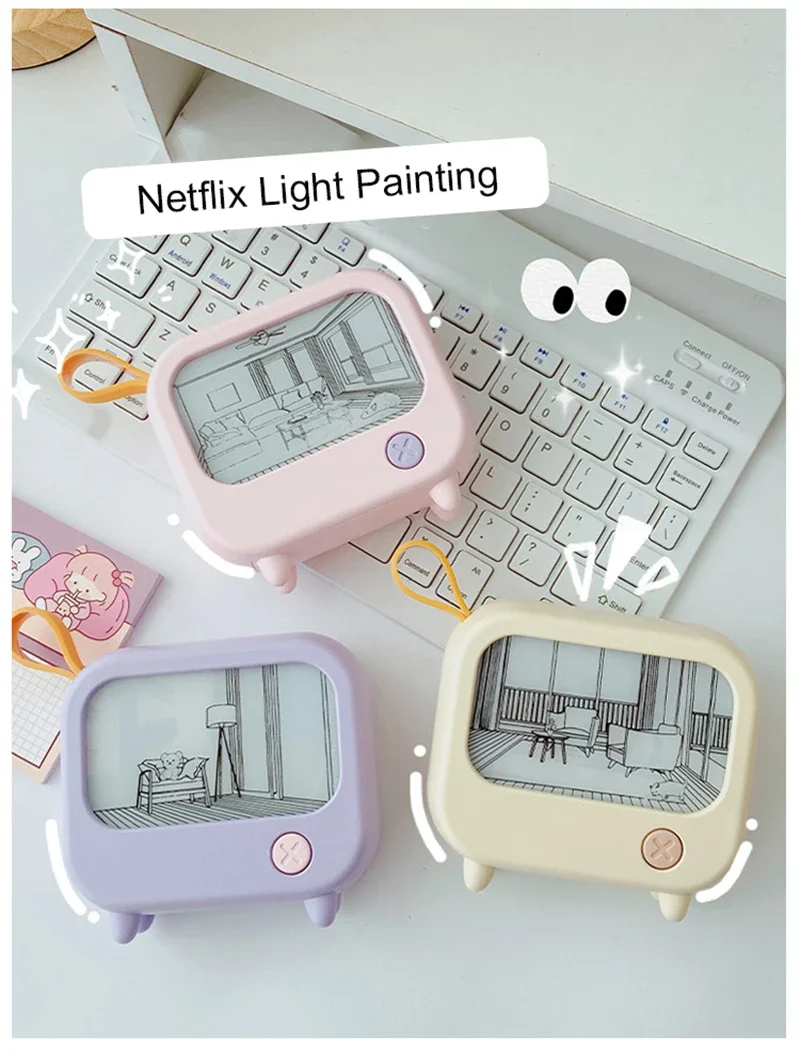 Description Picture 5 of itemTV Painting Led Night Light Cute Cartoon Decoration Night Light Living Room Desktop Home Atmosphere Bedside Table Lamps