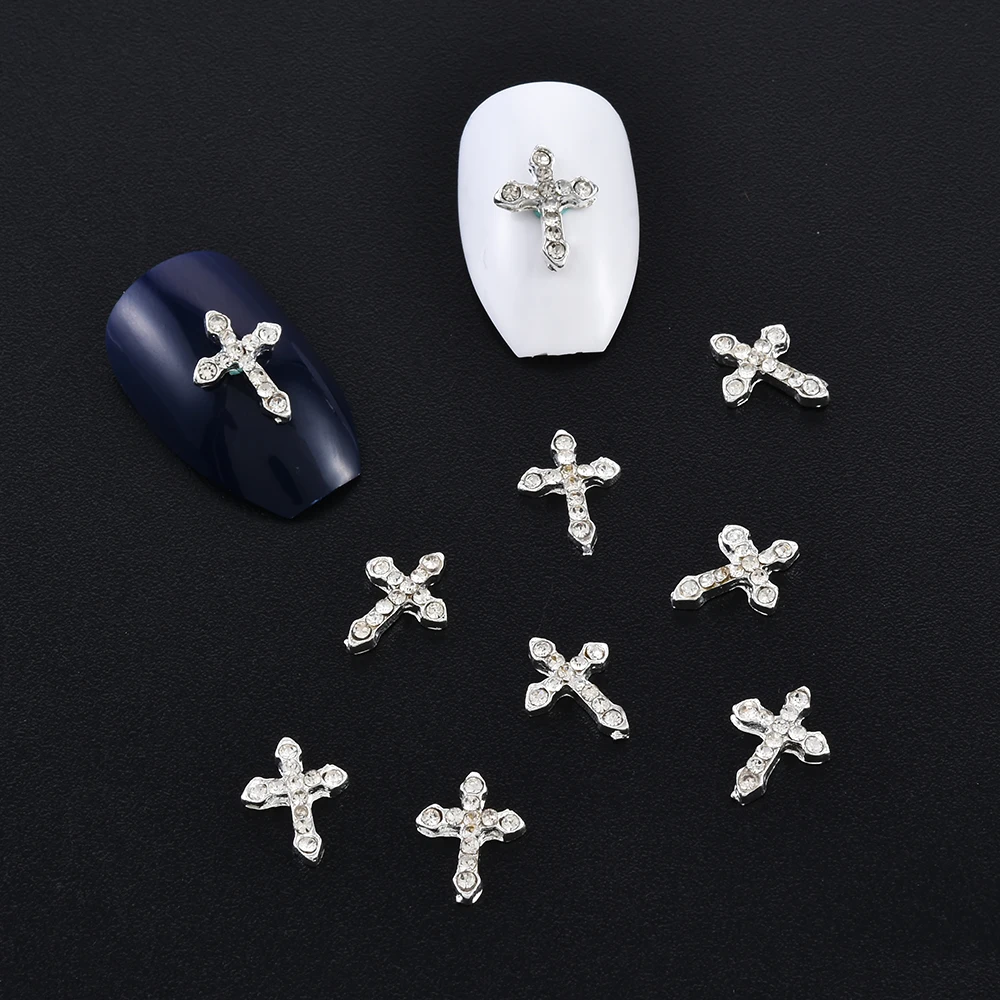 10PcsClassicFullGlitterRhinestonesCross3dNailCharms10pcspack