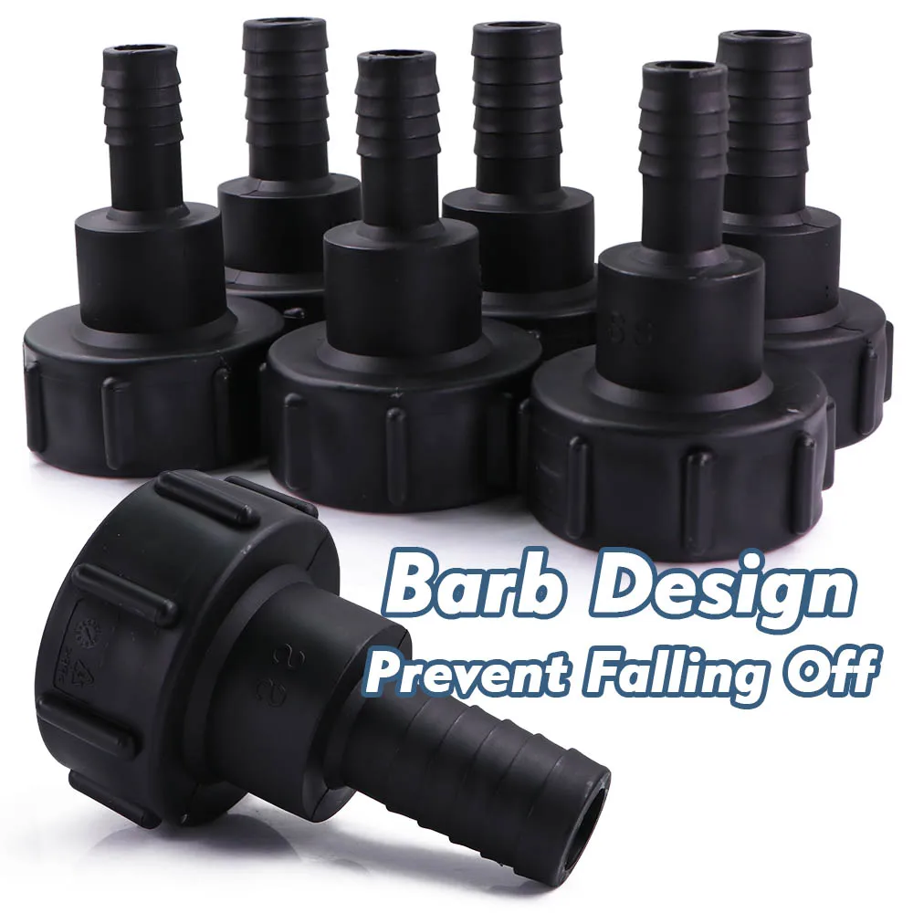 12/19/25/32/38/50mm IBC Wasser Tank Schlauch Adapter S60x6 Grob gewinde Barb Pagode Kupplung Joint Garten Bewässerung Verbinden Reparatur – Detail 5