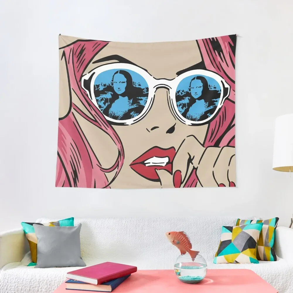 

MONA LISA REFLECTIONS PINK Tapestry Room Decor For Girls Decorations For Room Bedroom Decoration Tapestry