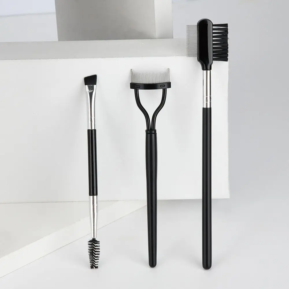 

Stainless Steel Double Head Eyebrow Brush Black Eyelashes Brushes Comb Eyebrow Trimmer Set Round Comb Teeth Flexible