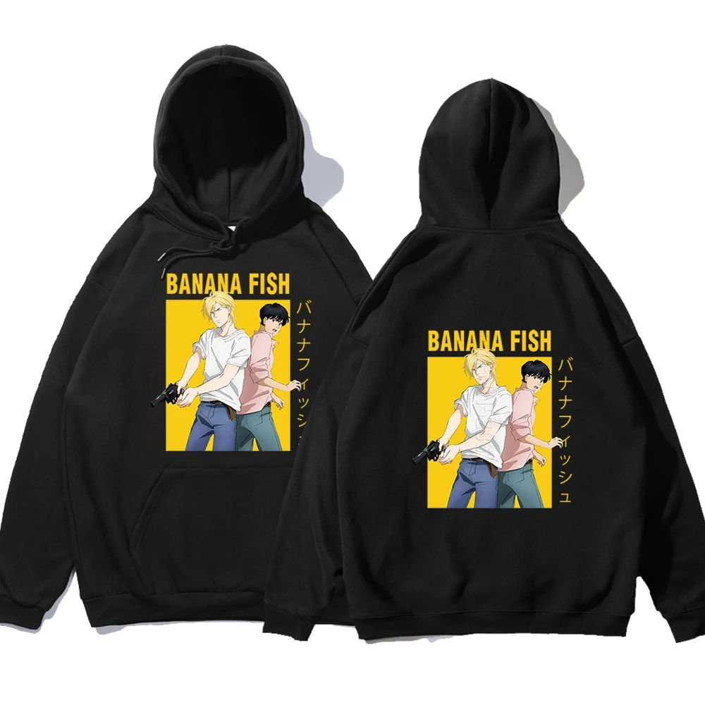 

Japan Anime Banana Fish Print Hoodies Men Autumn Comfortable Streetwear Loose Clothes Pullovers Sweatshirt Man