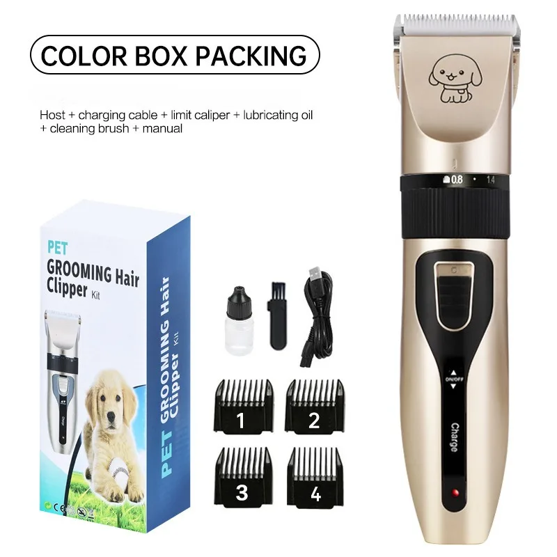 애완 동물을위한 개 전문 헤어 클리퍼 전기 손질 트리머 USB 충전식 면도기 저소음 동물 이발 기계 