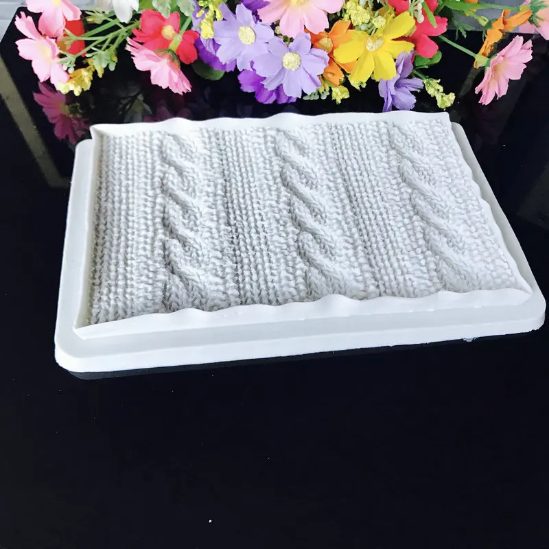 Sweater Pattern Knitting Texture Woolen Yarn Shape Silicone Mold Fondant Cake Decorating Tools Chocolate Baking Decorative Mold For knitting supplies,knitting material,knitting pattern cards,crochet yarn