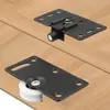 1 Sets Black Sliding Door Wheels Rollers Pulleys Runners For Cupboard Wardrobe Thick Wear Resistant Silent Smooth Home Part 2