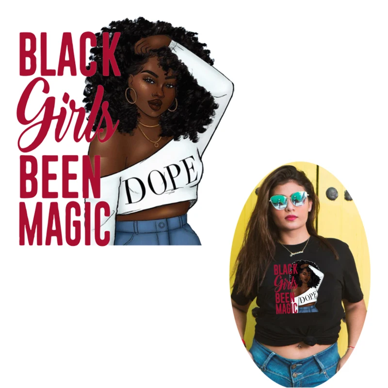 Black Girl Been Magic Ironon Stickers For Clothing Diy Tshirt Hoodies