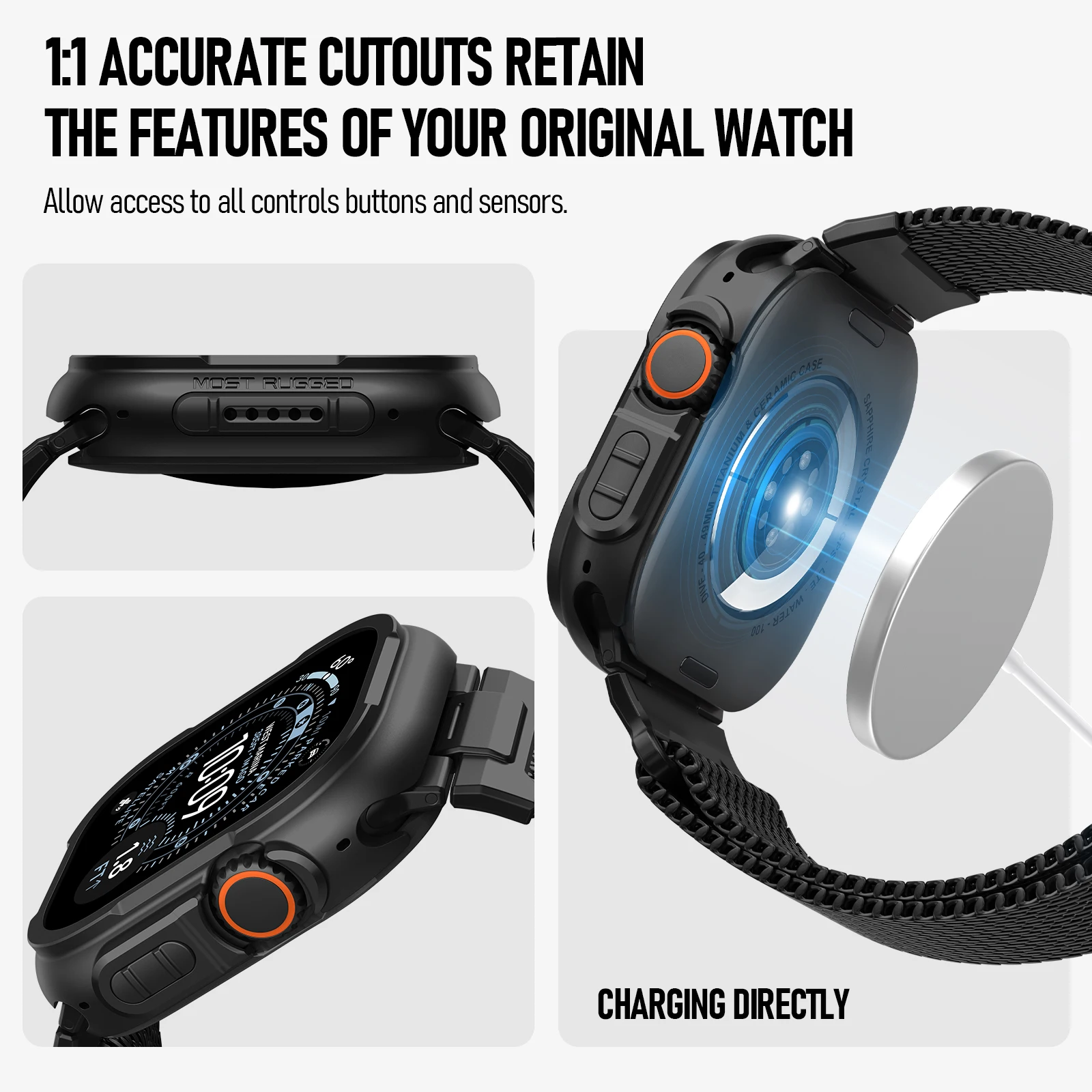 Premium Alloy Metal Cover for Smartwatch Protection
