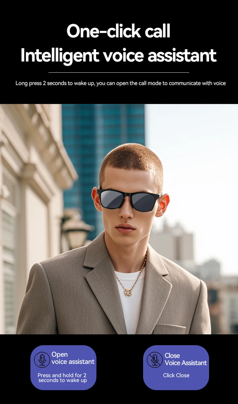 4K AI Smart Glasses Multifunctional Camera Bluetooth Call Voice Assistant Music Player Translate Photochromic HD Glasses