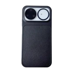 Lychee Texture Leather Phone Case with Matte Camera Lens Protection and Silicone Cover for Huawei nova 14 Lite (Black)