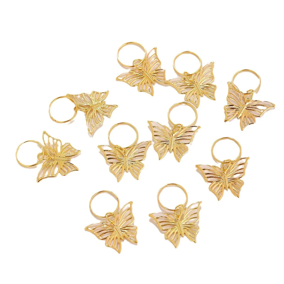 DIY Hair Braid Charms Accessories Dreadlocks Decorative Hollowed-Out Butterfly Hair Pendant Ring Hair Ornaments For Braids 5