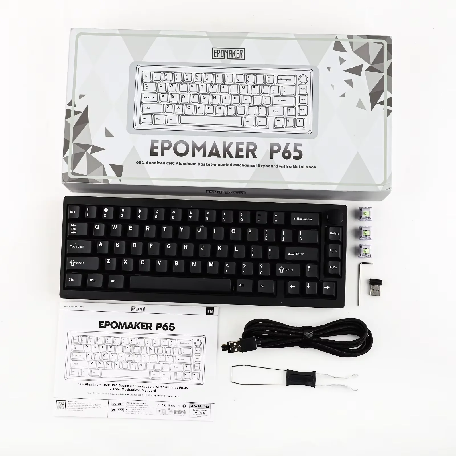 EPOMAKER P65 アルミニウム メカニカルキーボード EPOMAKER P65レビュー｜高級感あふれるフルアルミボディが美しい