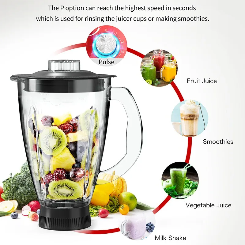 9 IN 1 1500W Tilt-Head Multifunctional Electric Mixer 7.5 QT Stainless Steel Bowl 1.5L Glass Jar, Meat Grinder,Juicer,Egg Beater 4