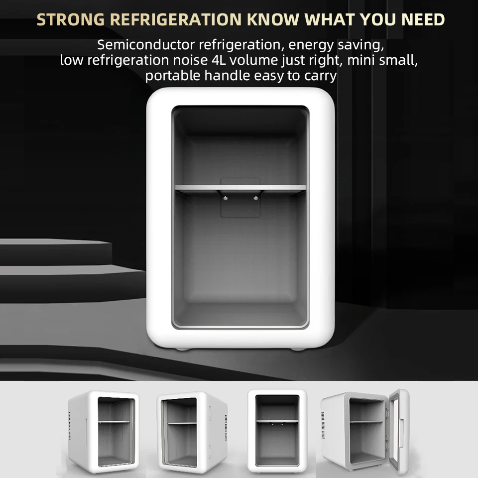 4L Mini Car Refrigerator Portable Fridge Car Home Cosmetics 12V/220V Hot And Cold Dual-Purpose Ice Box For Camping Travel 3