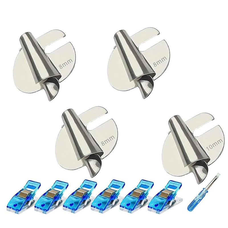 Sewing Rolled Hemmer Foot Set 4Pcs (4/6/8/10MM),Universal Sewing Machine Accessories Rolled Hem Presser Foot