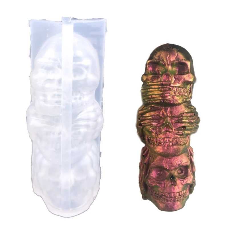 

3D Skull Silicone Mold for Candle Making Resin Mold Dropship