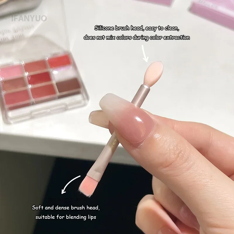Lip Jelly Palette Lip Cheeks Dual Use DIY Gloss Mirror Glass Lips Plump Blush Eye Shadow Plate