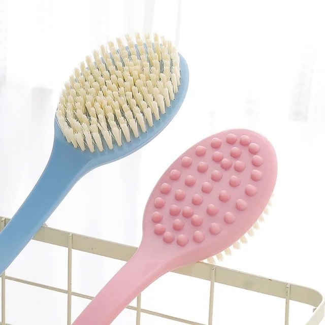 Soft Body Scrubber Shower Exfoliating Scrubs Long Handle Bath Brush Exfoliator Skin Massager Cleaning Brush Bathroom Accessories 4