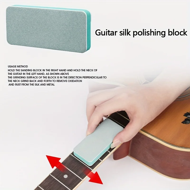 2 Pcs Guitar Fret Polishing Block Double Side for Cleaning Maintenance