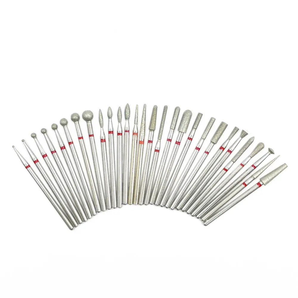 50pcs Manicure Diamond Nail Drill Cuticle Drill Bit Set Milling Cutter