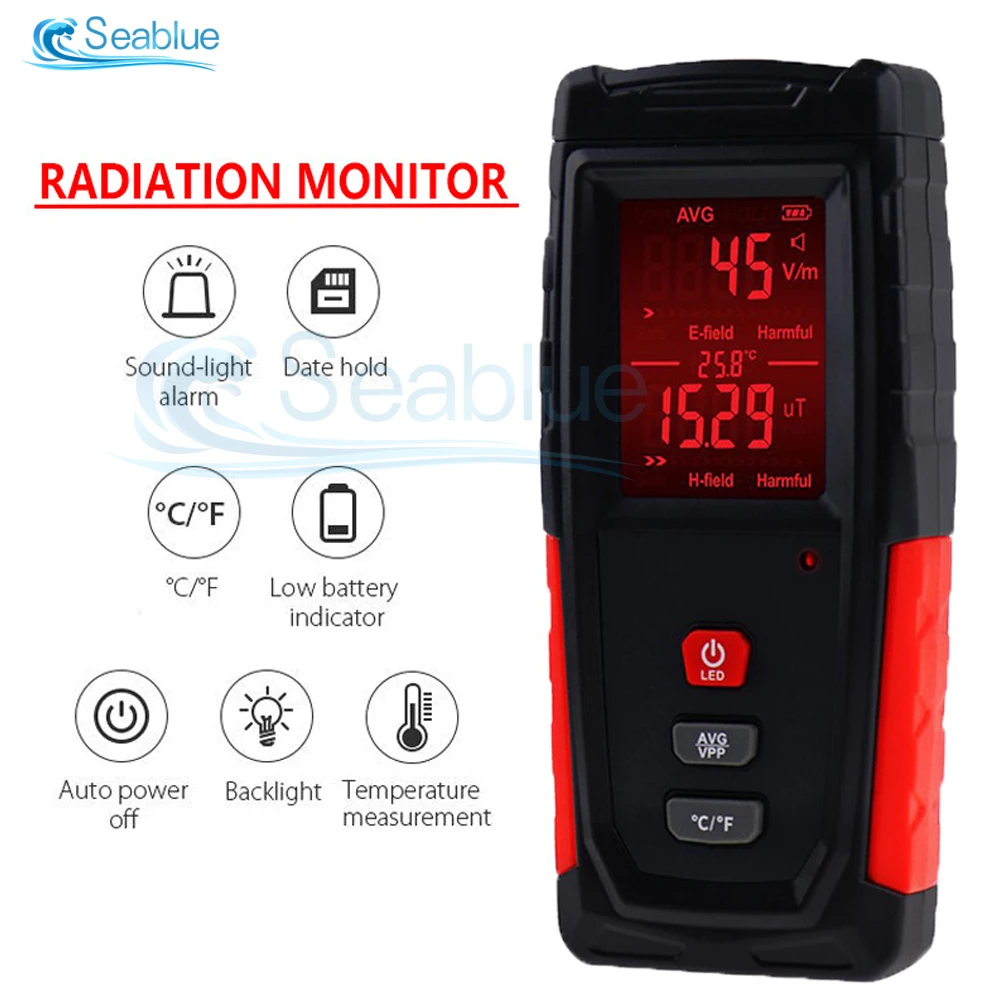 WT3121 RZ EMF Meter Radiation Detector Tester Rechargeable Portable Counter Mobile Computer Emission Electromagnetic Field Test