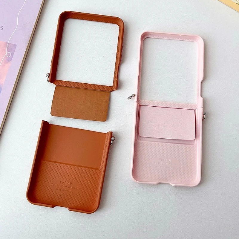 Luxury Vegan Leather Hinge Case with Side Buckle and Matte Back Cover