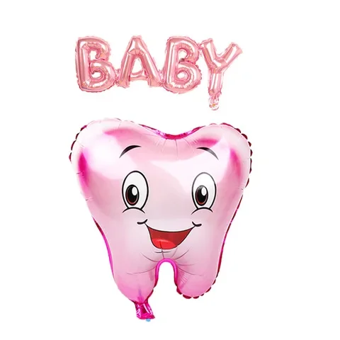 

1set Welcome helium tooth balloons for Birthday Baby shower Gender Reveal he or she Party Decoration latex ballon kids toys