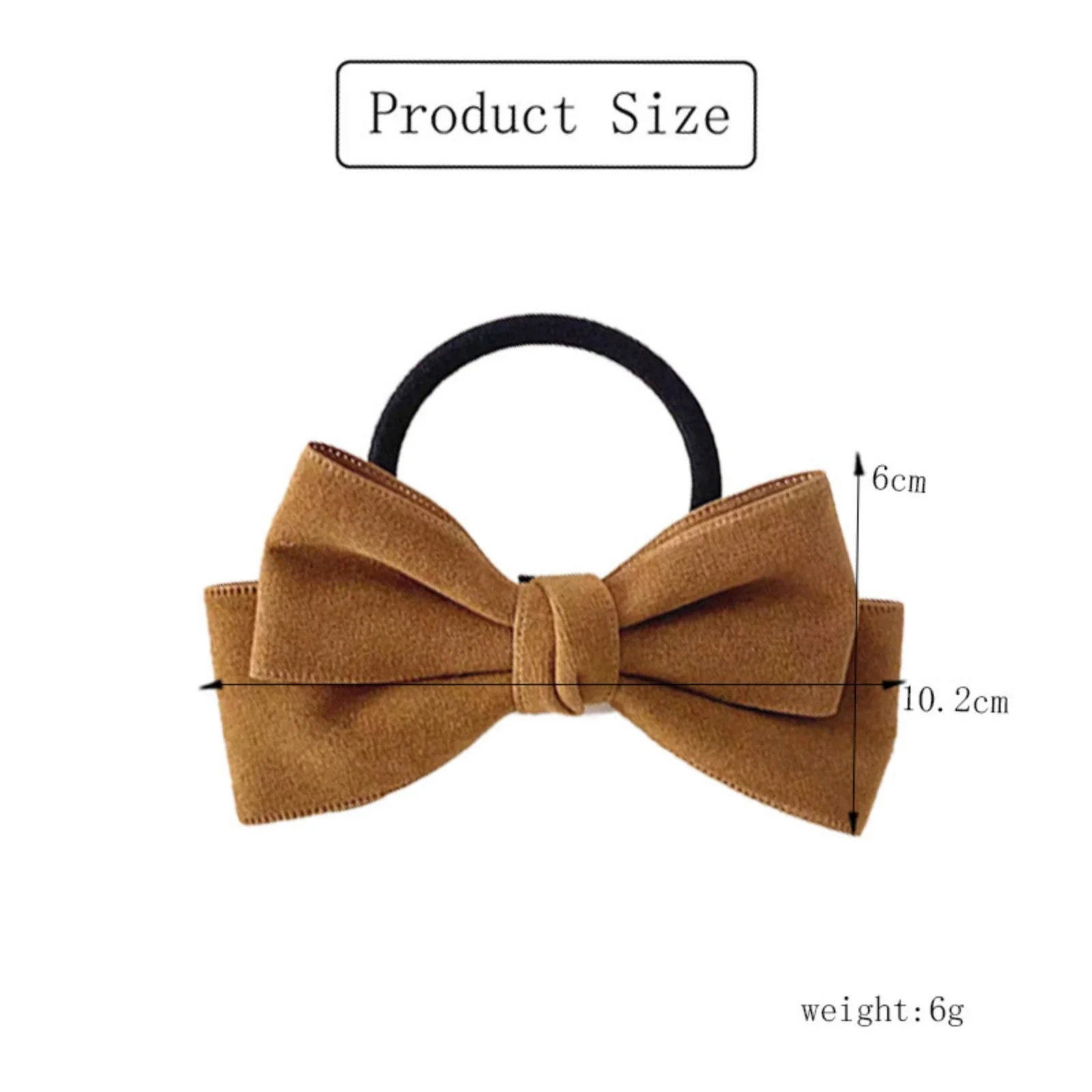 1PC Chic Bow - adorned Hair Ties: 5 - Piece Velvet Bow Elastic Set, Great for Adding a Touch of Style to Your Hair